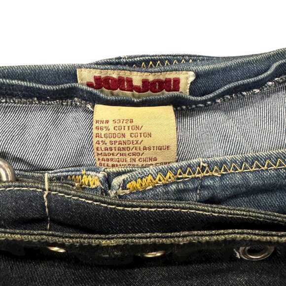 Vintage JouJou Wide-Leg Jeans – Y2K Flared Denim with Riveted Buckle Belt - Picture 5 of 6